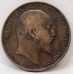 GREAT BRITAIN UK 1907/6 . ONE 1 PENNY . VARIETY . OVERDATE . DIE CRACKS